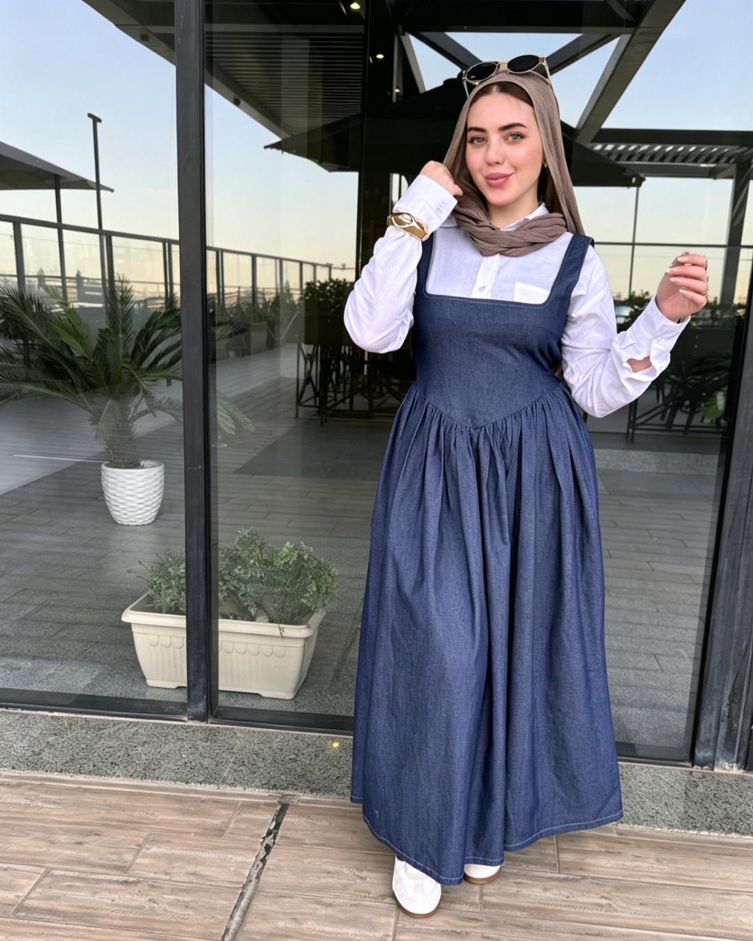 Denim corset dress