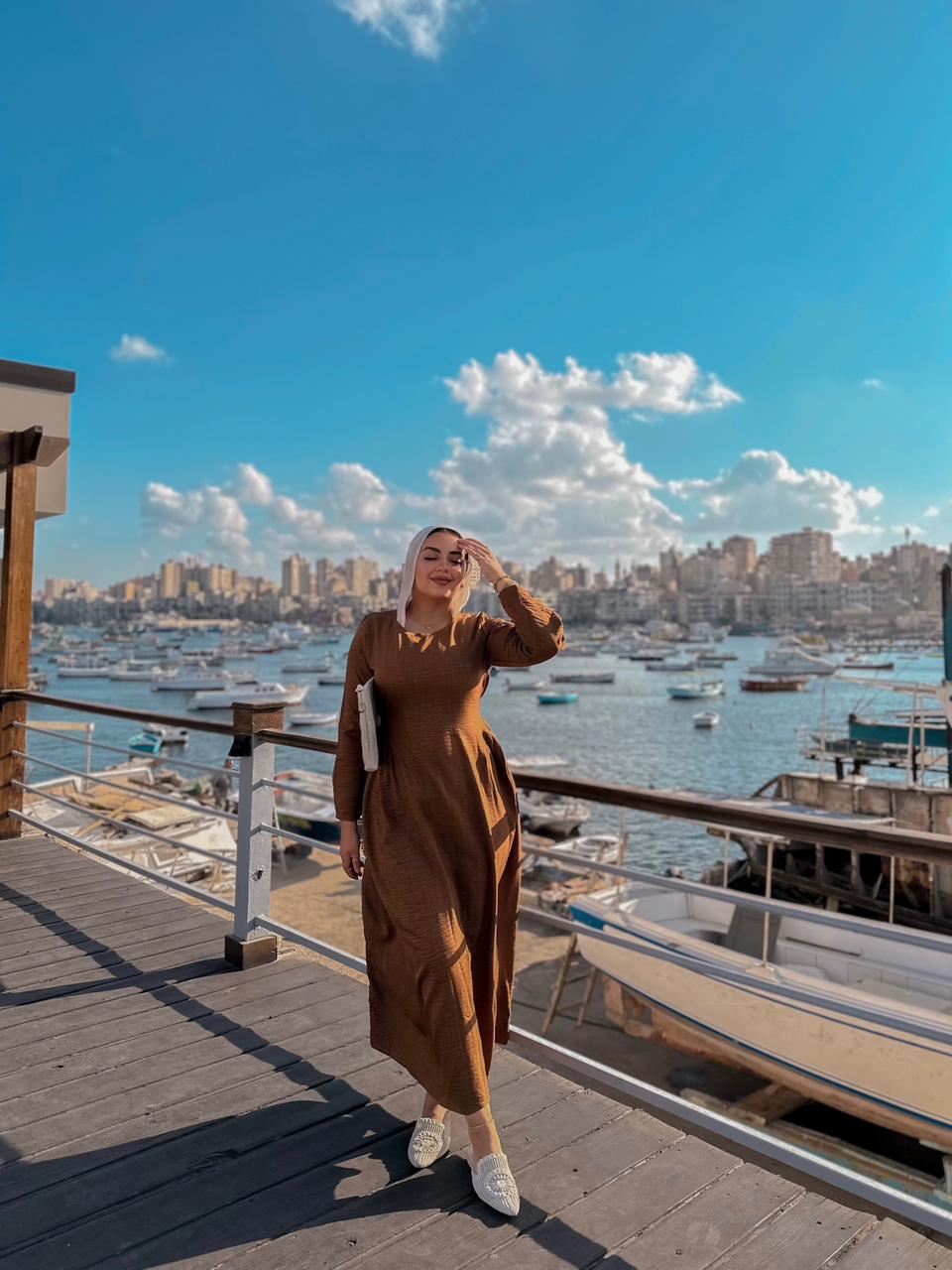 Linen Dress with Side Slits & Belt