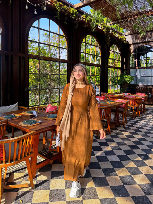 Linen Dress with Side Slits & Belt