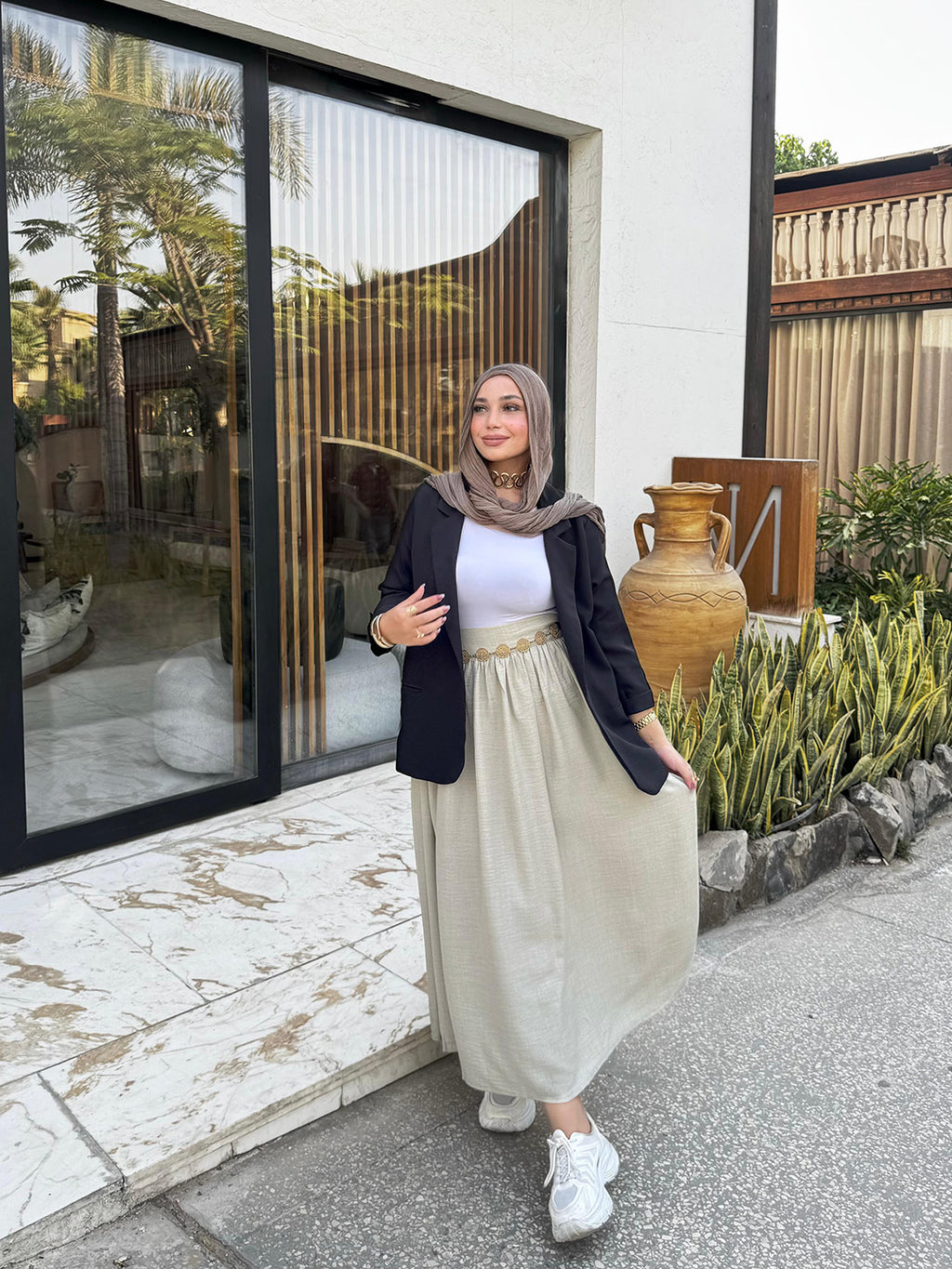 Linen Skirt & With Ruffles