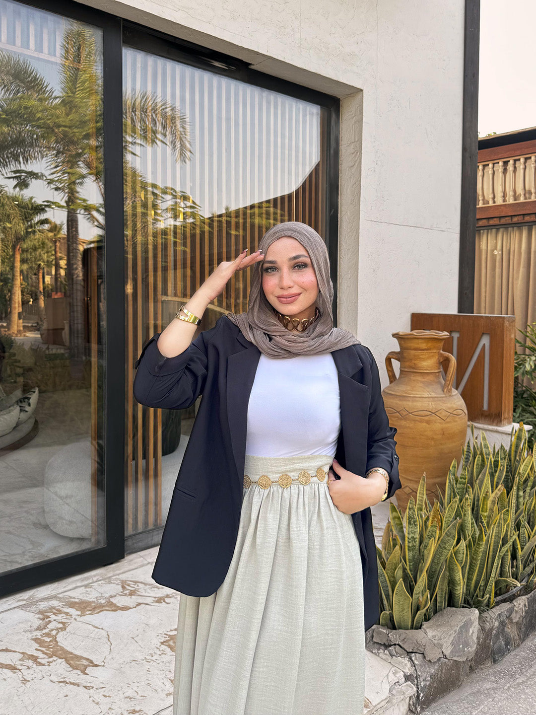 Linen Skirt & With Ruffles