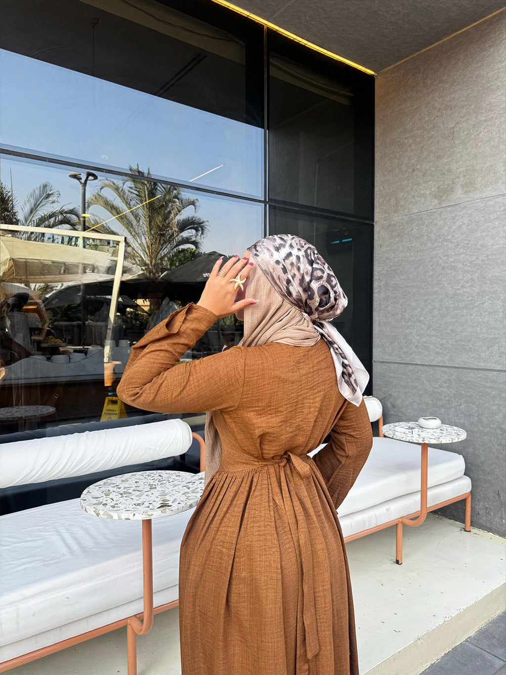 Linen Dress with Side Slits & Belt