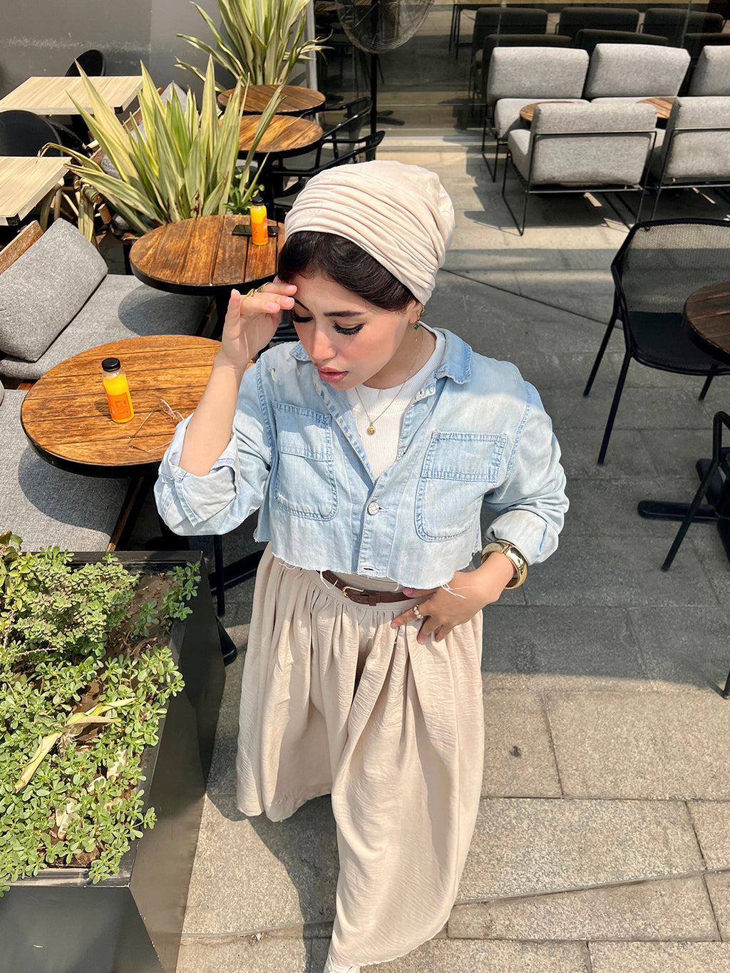 Linen Skirt & With Ruffles