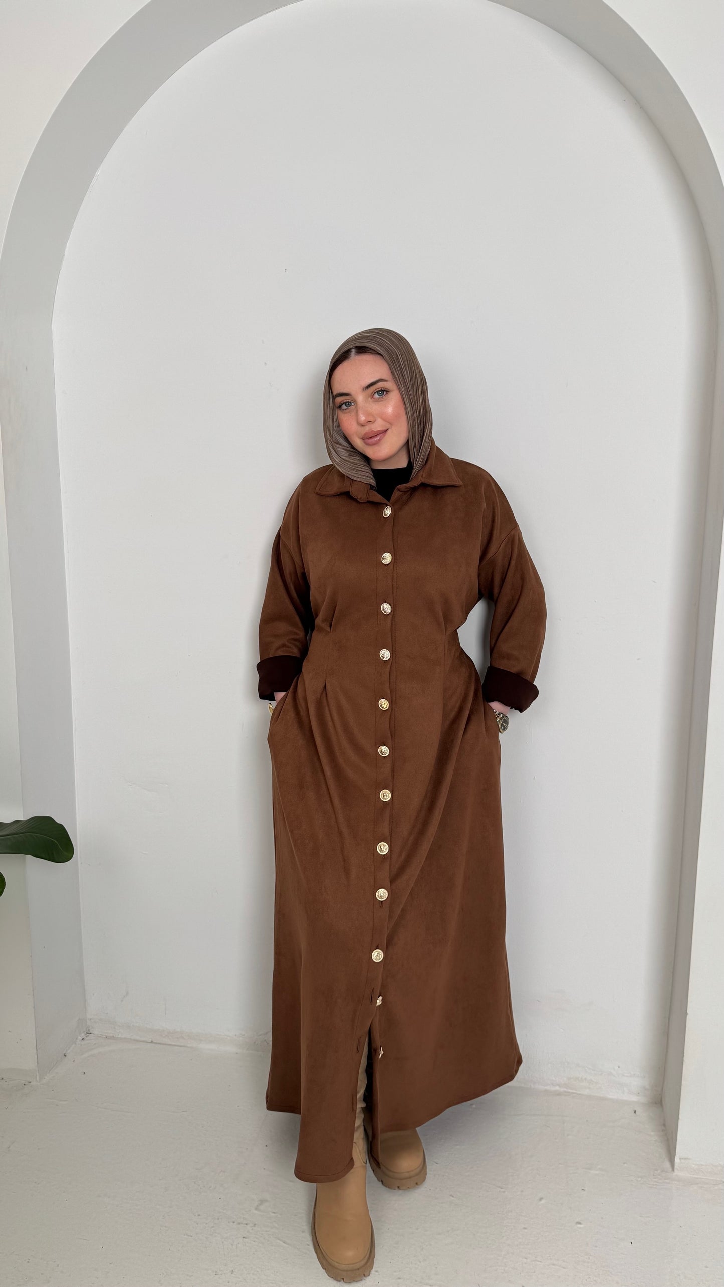 فستان شمواه بني 